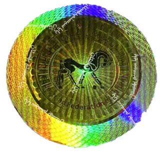 Sample hologram: 15 mm general AntiCopy hologram for Equestrian Federation of Iran