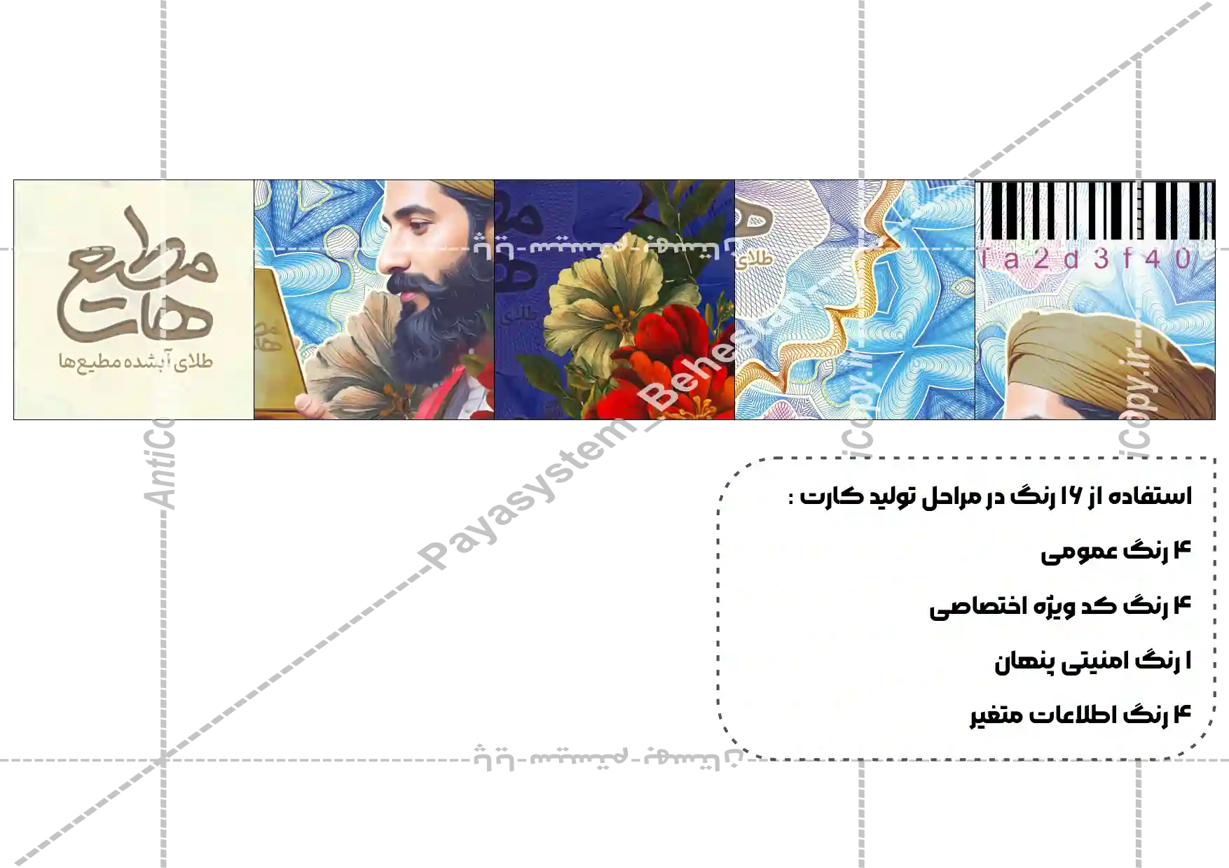 کارت های سکه ضد جعل طلای آب شده مطیع ها